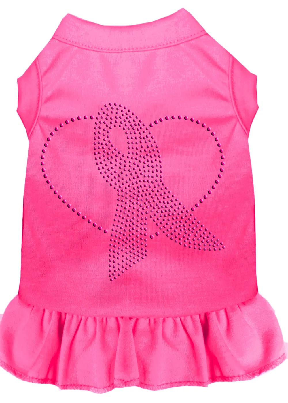 Pink Ribbon Rhinestone Dress Bright Pink Xxxl