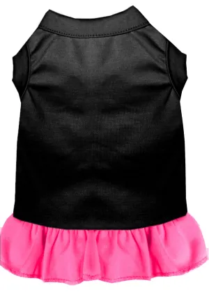 Plain Pet Dress Black With Bright Pink 4x