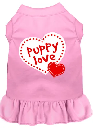 Puppy Love Screen Print Dress Light Pink Xxxl