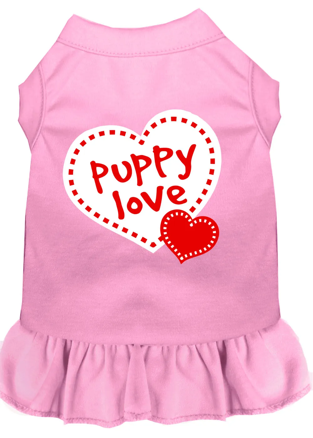 Puppy Love Screen Print Dress Light Pink Xxxl