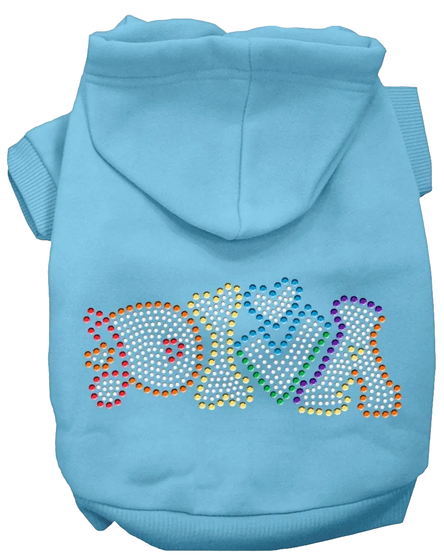 "Technicolor Diva" Rhinestone Pet Hoodie – Stylish Hoodie for Dogs & Cats