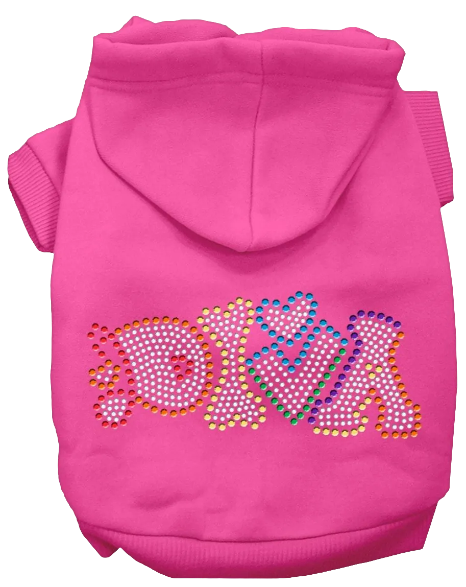 "Technicolor Diva" Rhinestone Pet Hoodie – Stylish Hoodie for Dogs & Cats