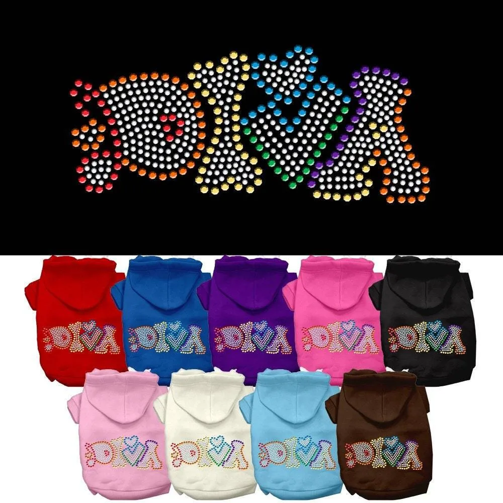 "Technicolor Diva" Rhinestone Pet Hoodie – Stylish Hoodie for Dogs & Cats