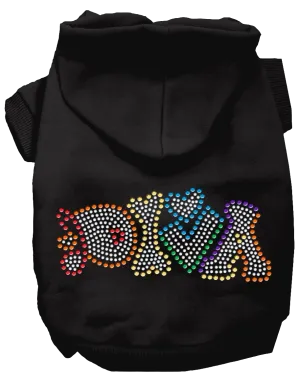 "Technicolor Diva" Rhinestone Pet Hoodie – Stylish Hoodie for Dogs & Cats