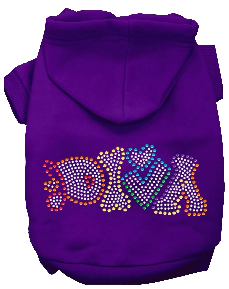 "Technicolor Diva" Rhinestone Pet Hoodie – Stylish Hoodie for Dogs & Cats