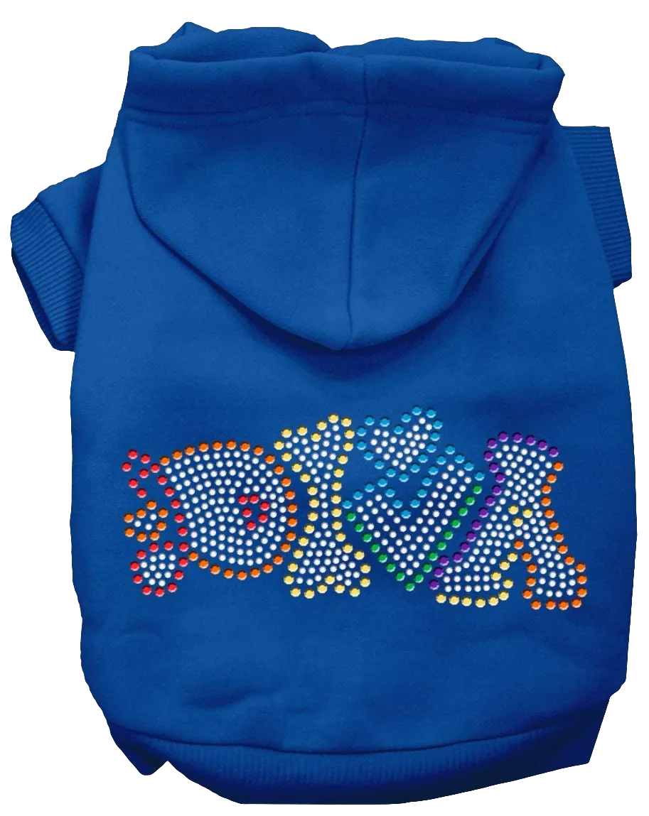 "Technicolor Diva" Rhinestone Pet Hoodie – Stylish Hoodie for Dogs & Cats