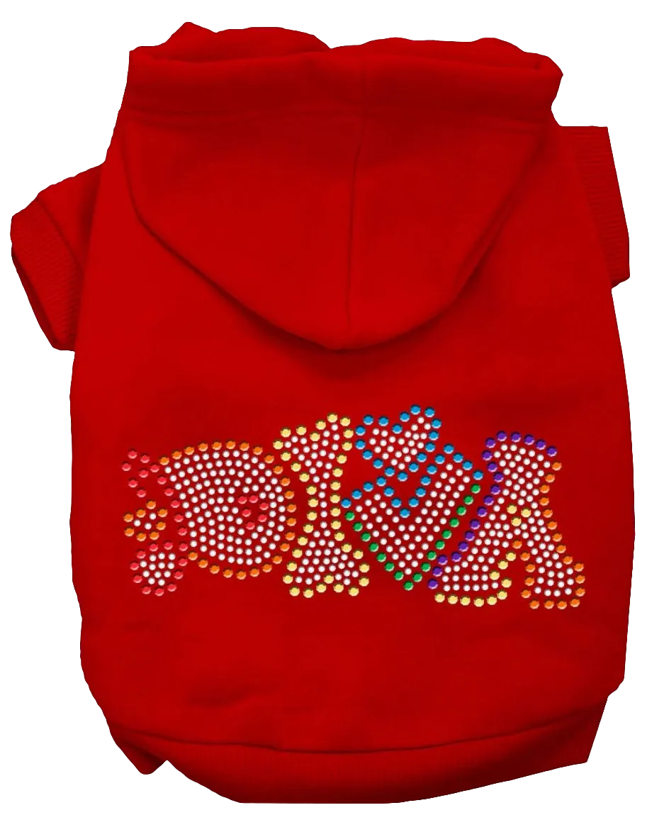 "Technicolor Diva" Rhinestone Pet Hoodie – Stylish Hoodie for Dogs & Cats