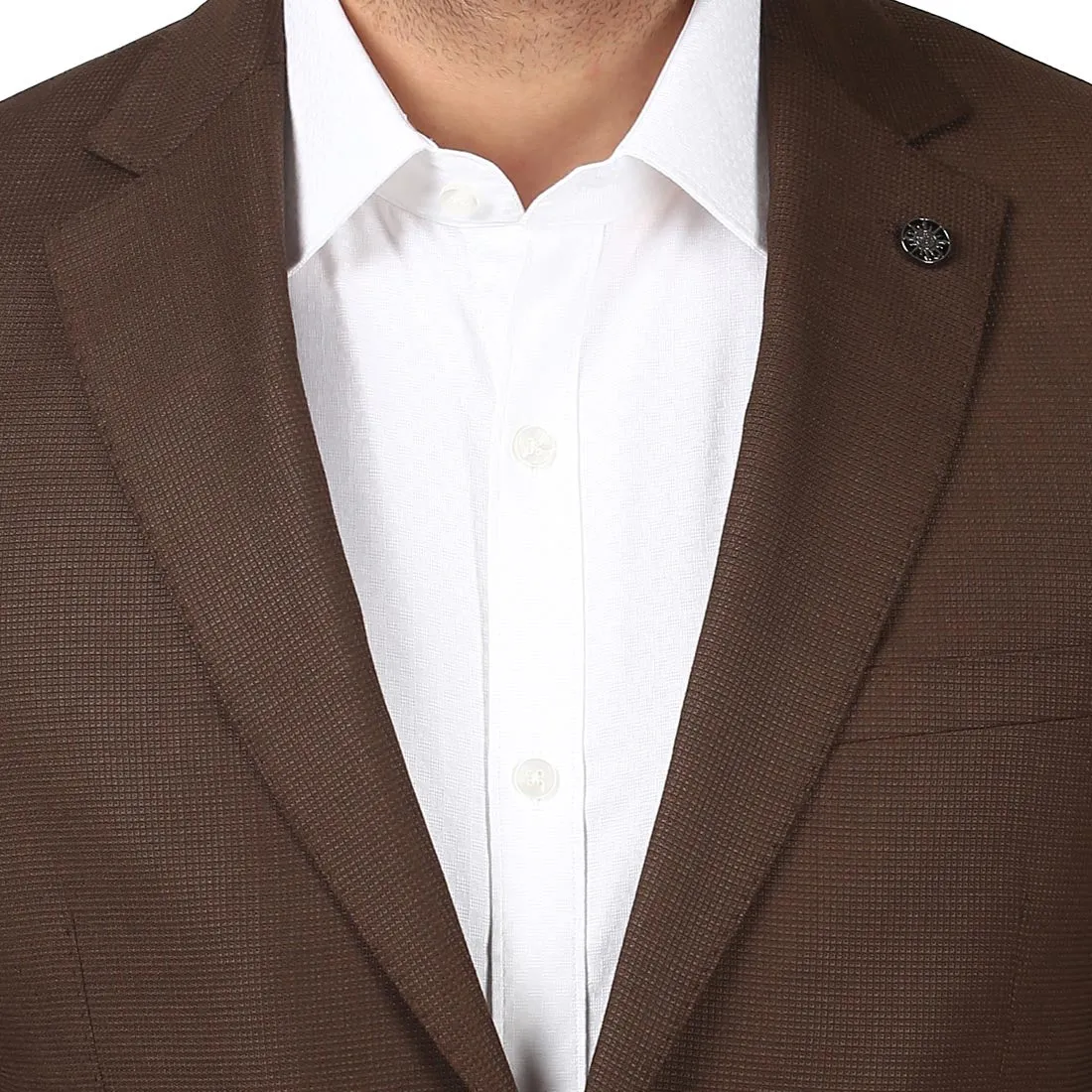 Raymond Men Brown Contemporary Fit Polyester Blend Jackets