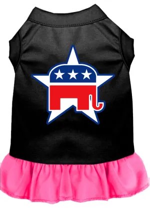 Republican Screen Print Dress Black With Bright Pink Xxxl