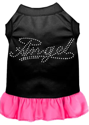 Rhinestone Angel Dress Black With Bright Pink Sm
