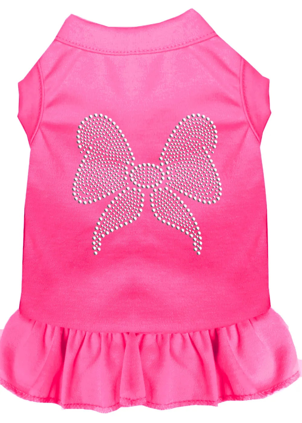 Rhinestone Bow Dress Bright Pink Med