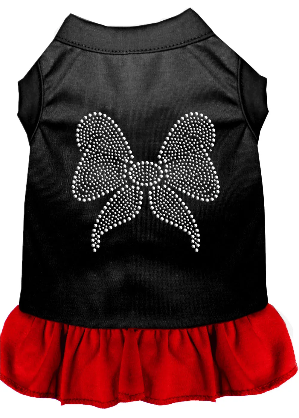 Rhinestone Bow Dresses Black With Red Xxl
