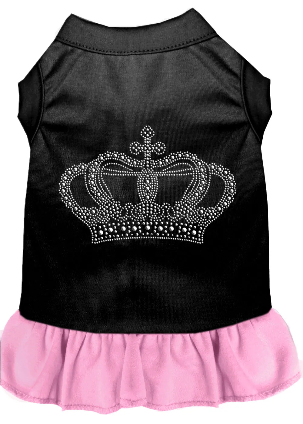 Rhinestone Crown Dress Black With Light Pink Xs