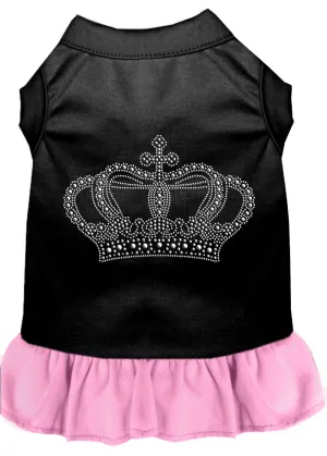 Rhinestone Crown Dress Black With Light Pink Xs