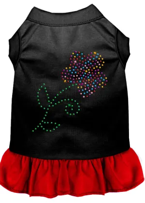 Rhinestone Multi Flower Dress Black With Red Xxxl