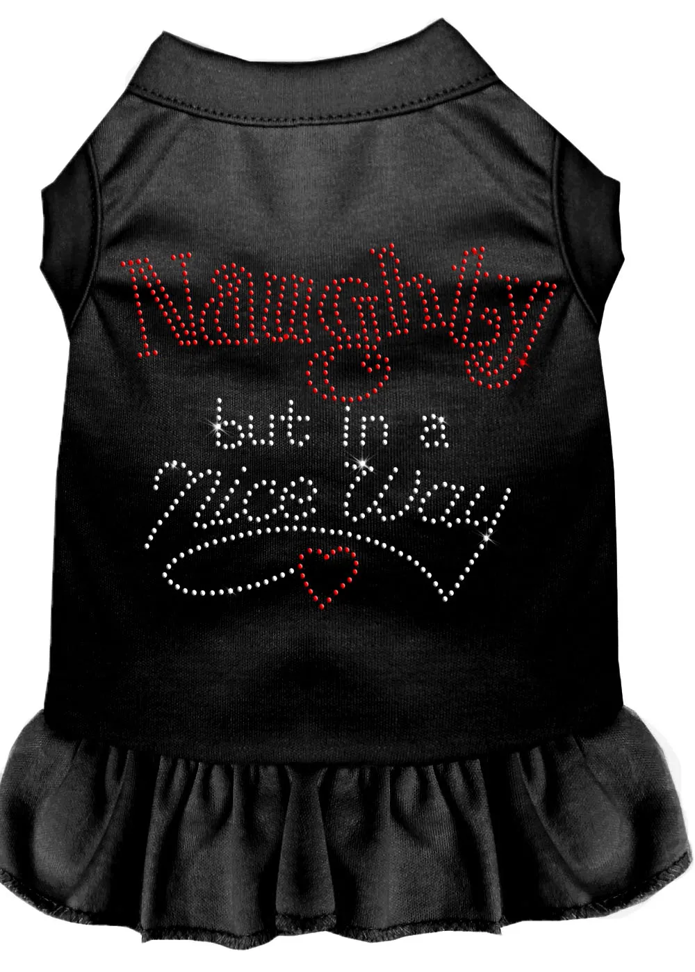 Rhinestone Naughty But In A Nice Way Dress Black Xs