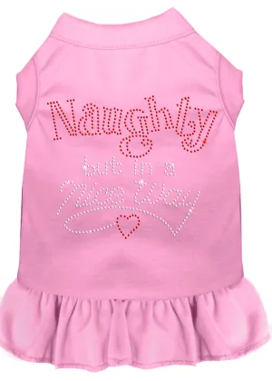 Rhinestone Naughty But In A Nice Way Dress Light Pink Xl
