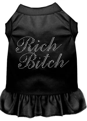 Rhinestone Rich Bitch Dress Black 4x