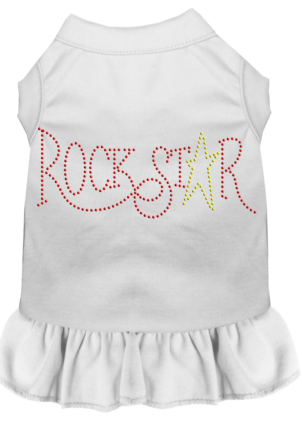 Rhinestone Rockstar Dress White Med