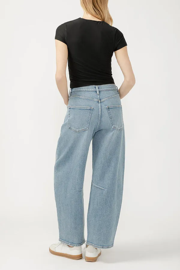 Silver Barrel Leg Jeans