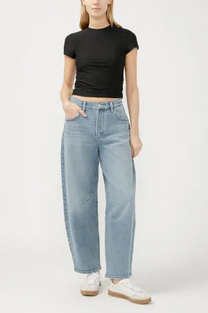 Silver Barrel Leg Jeans