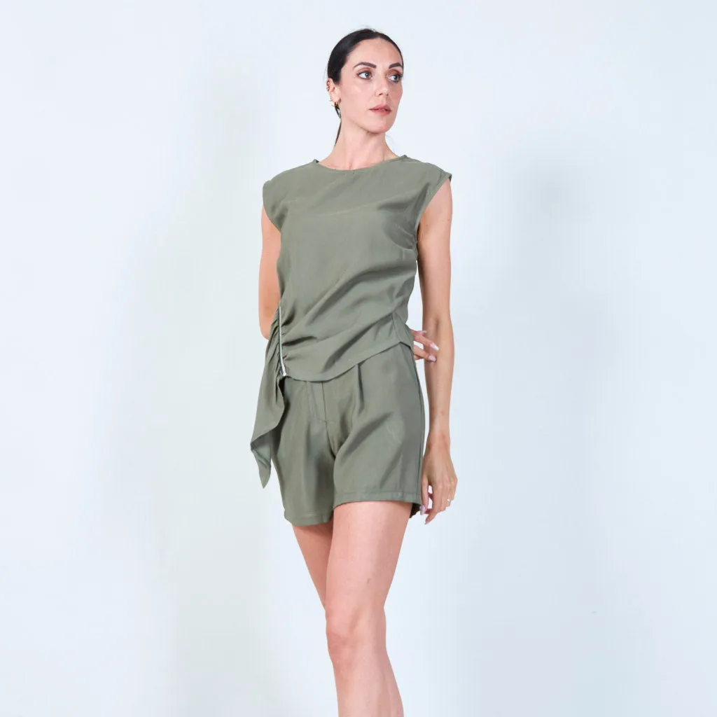 Sleeveless side-tie top wholesale