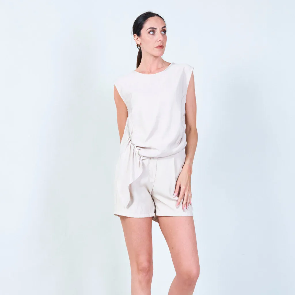 Sleeveless side-tie top wholesale