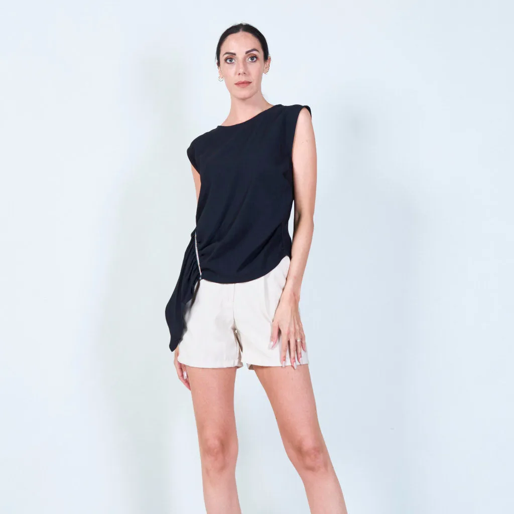 Sleeveless side-tie top wholesale