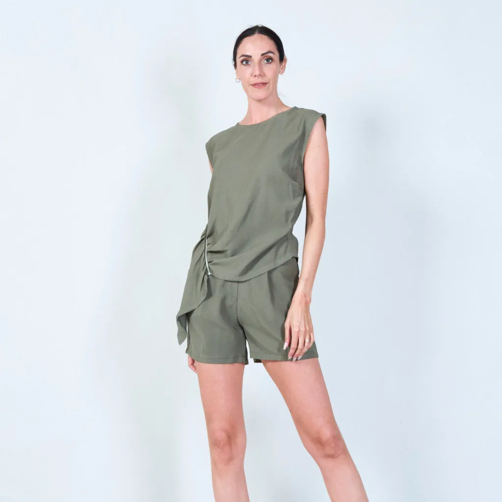 Sleeveless side-tie top wholesale