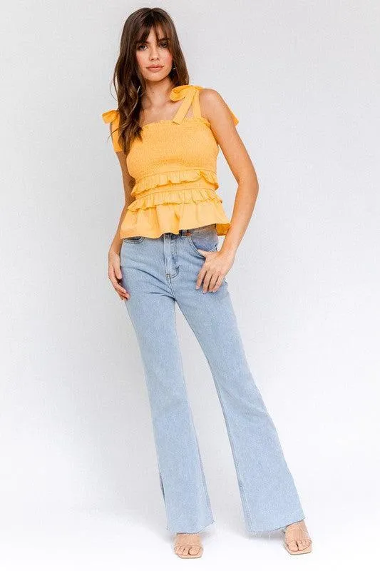 Sleeveless Smocked Top