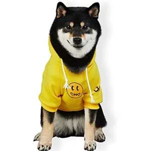 Smiley Dog Hoodie Stylish Dog Clothes Smiley Face Cotton Sweatshirt Fashion Outfit For Dogs Cats Puppy