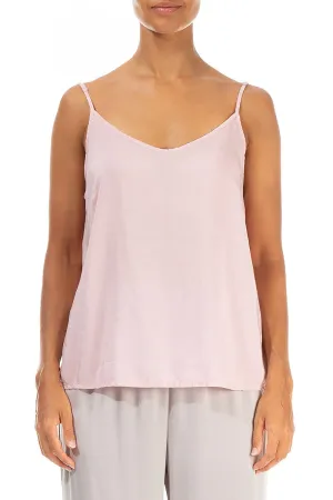 Strappy Powder Pink Silk Bamboo Top