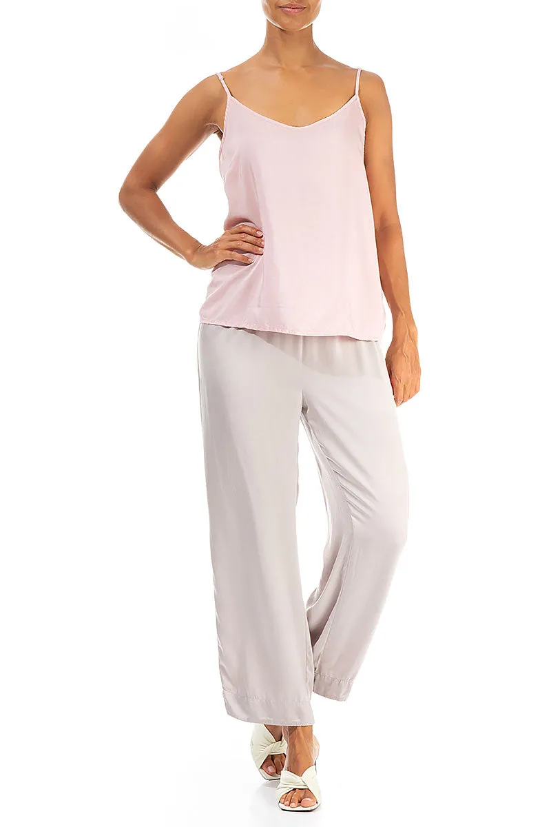 Strappy Powder Pink Silk Bamboo Top