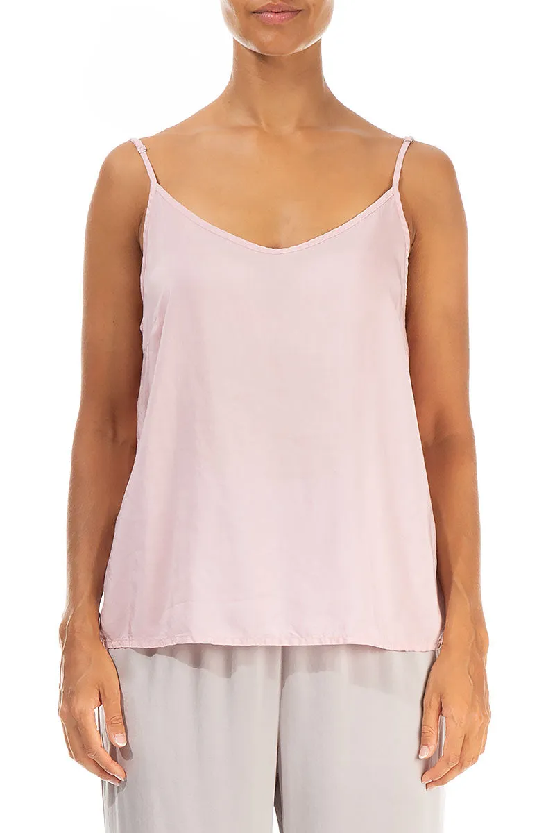 Strappy Powder Pink Silk Bamboo Top