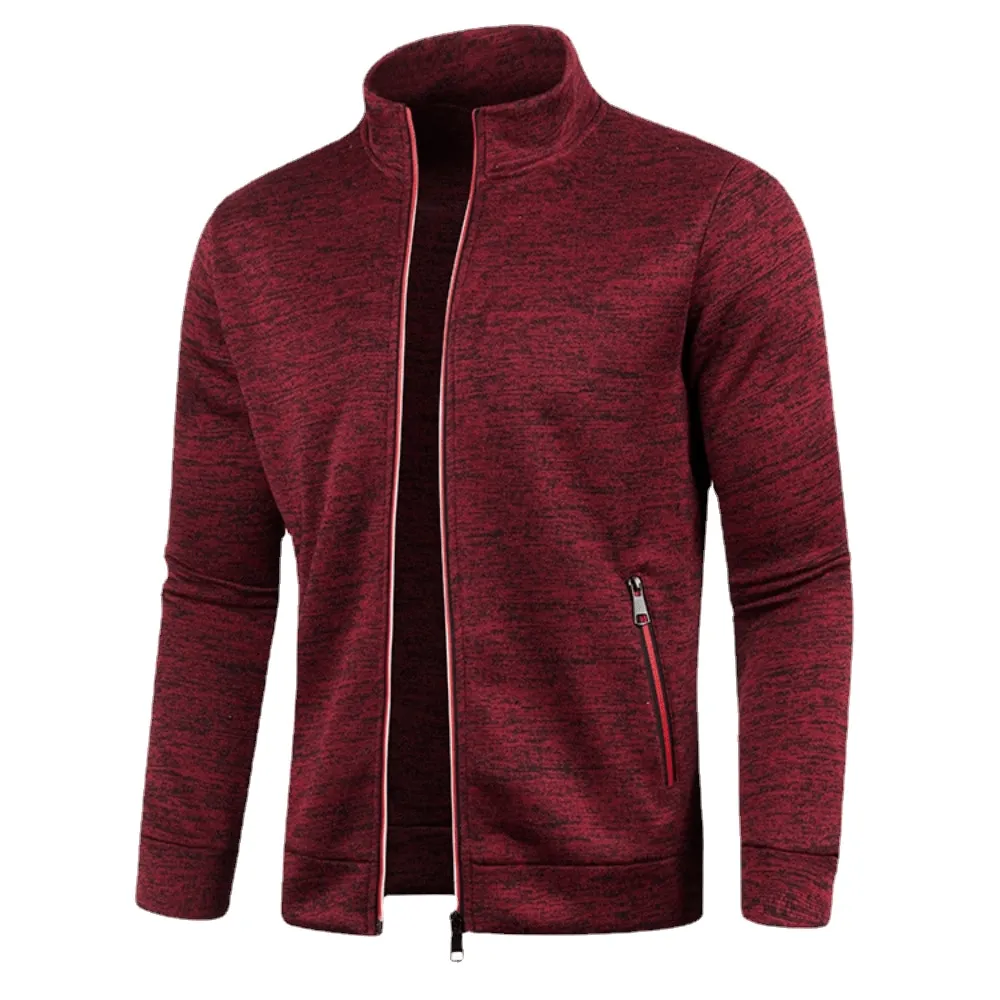 Stylish Cashmere Men's Long Sleeves Zipper Sweatshirt - SF1553