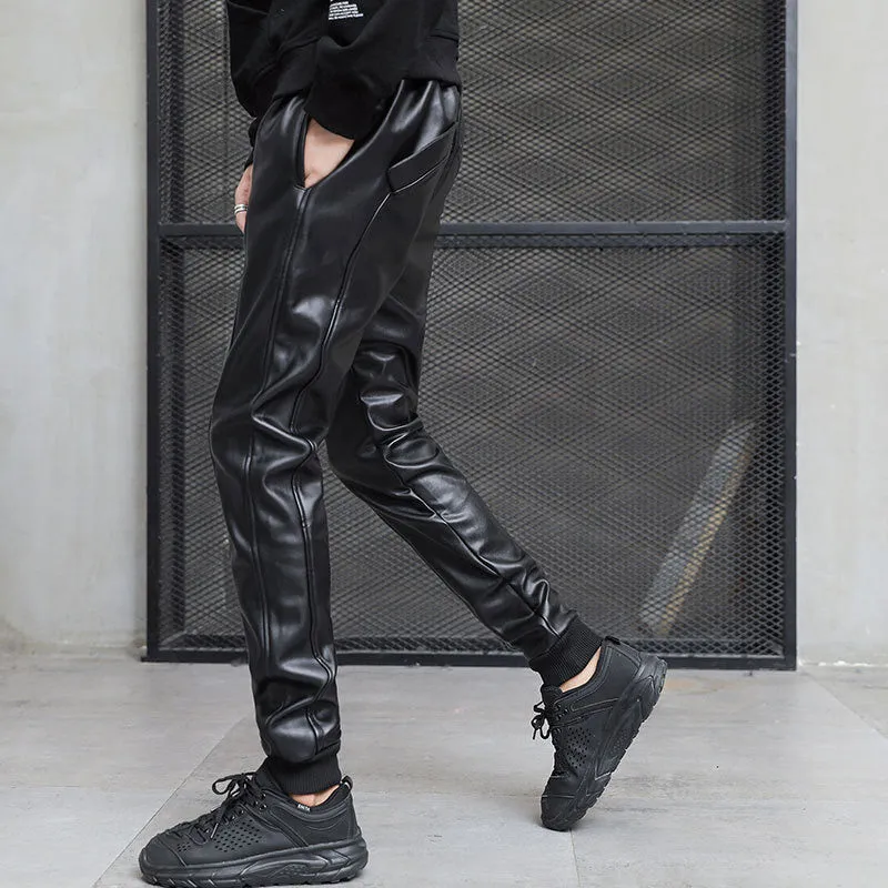 Suldinum  - Pu Leather Joggers for Men
