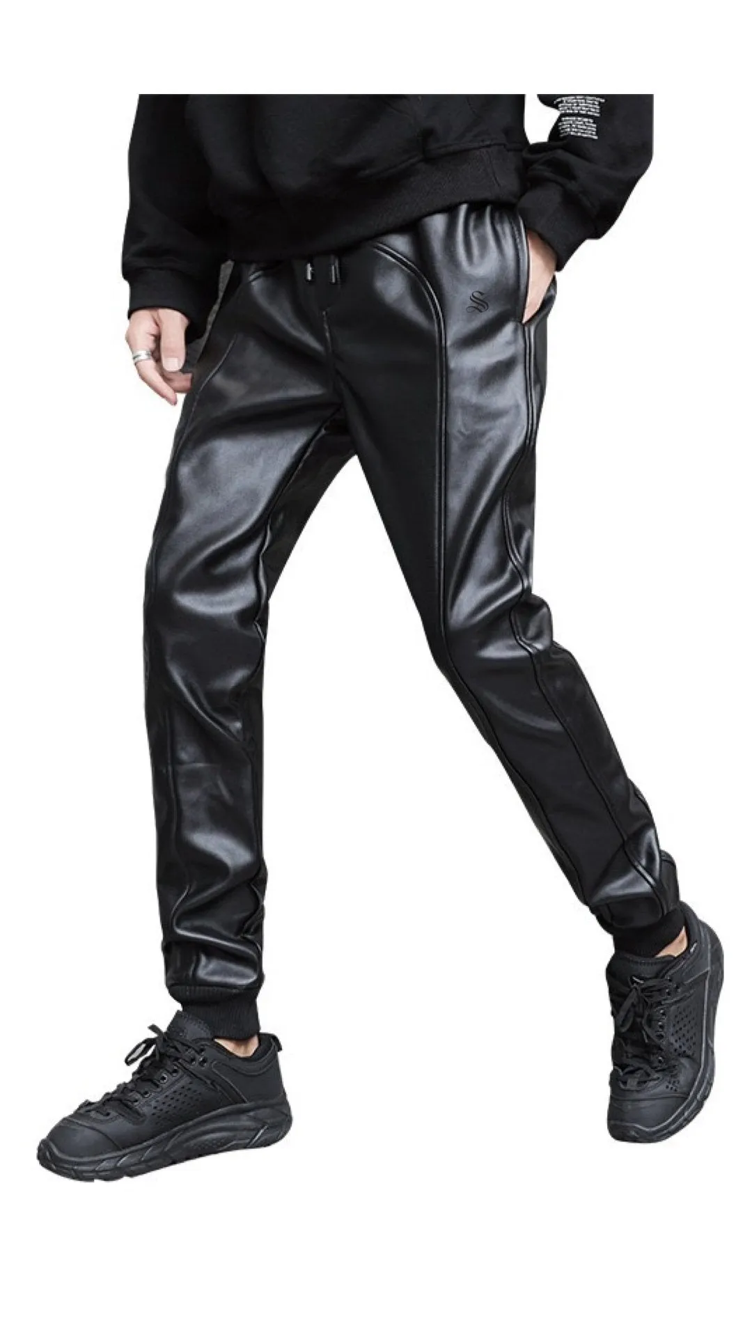 Suldinum  - Pu Leather Joggers for Men