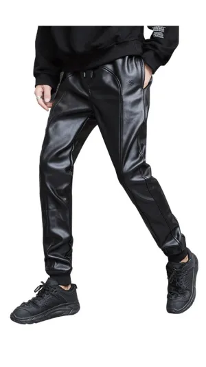 Suldinum  - Pu Leather Joggers for Men