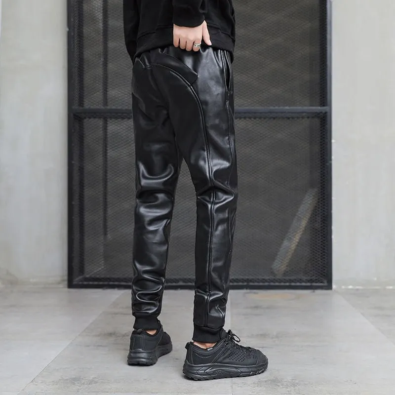 Suldinum  - Pu Leather Joggers for Men