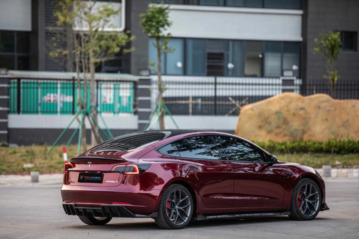 TAKD Carbon Side Skirts for Tesla Model 3 / Performance Pre-preg Carbon Fiber