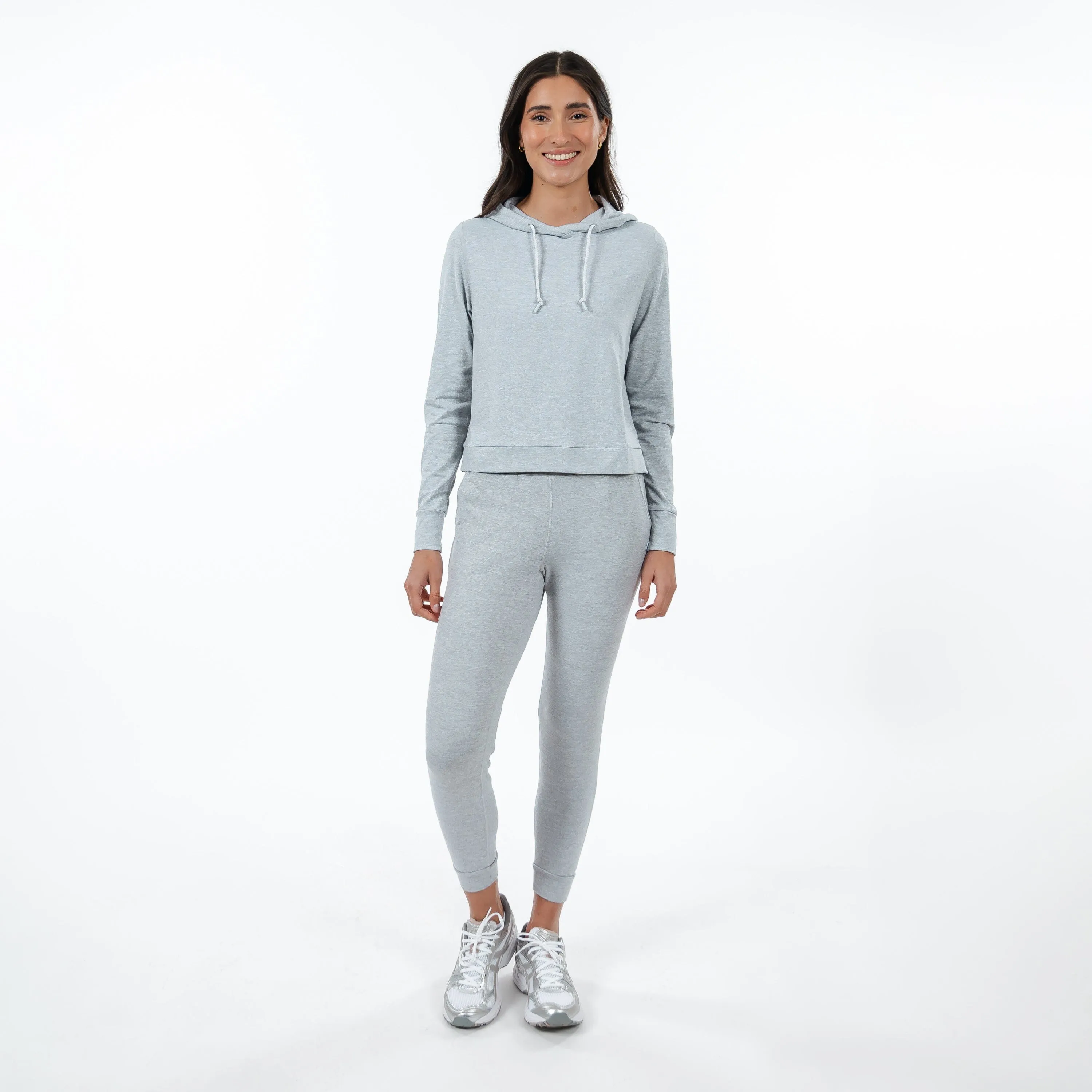 Tempo Performance Hoodie | Heather - Stainless Steel/White