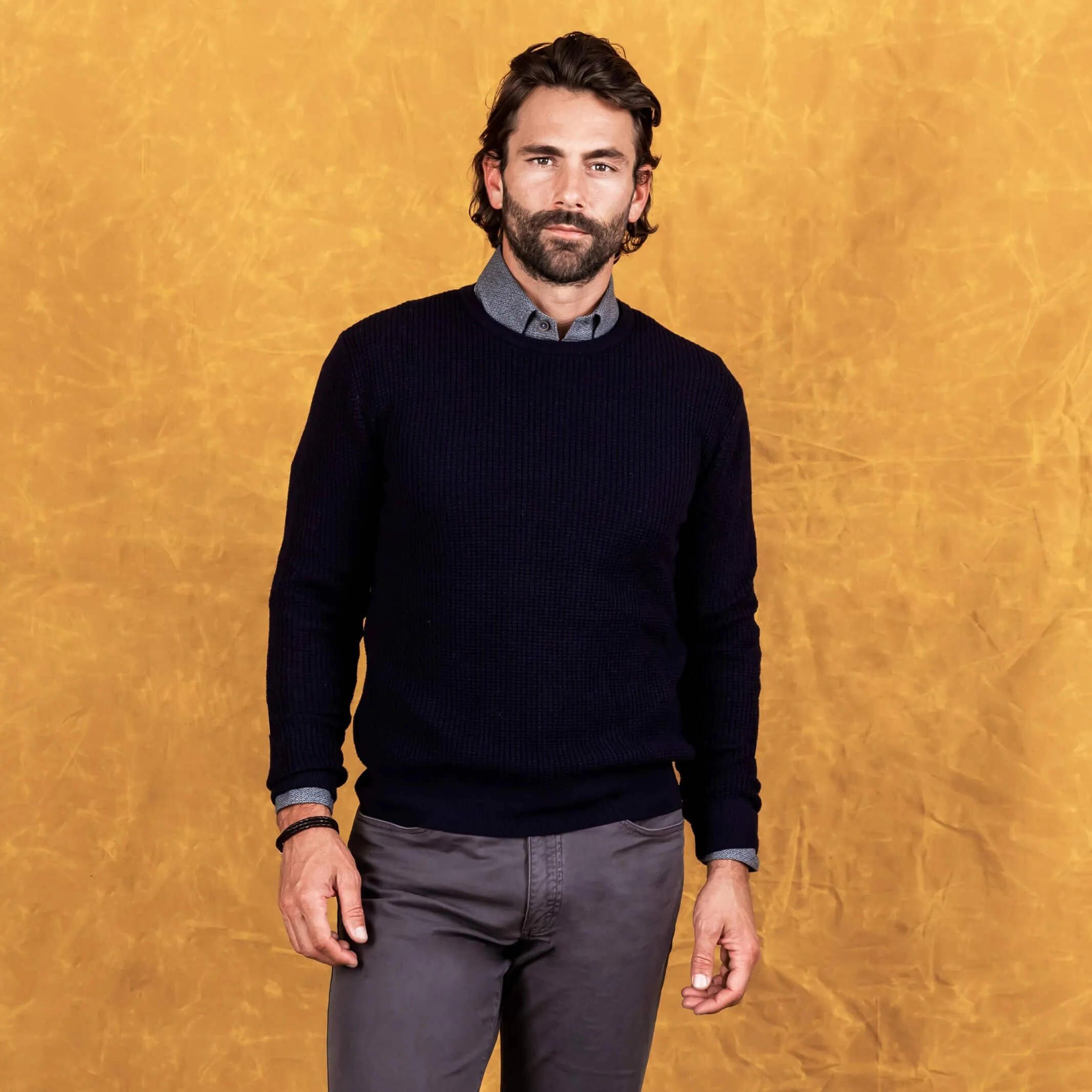 The Navy Walden Thermal Crew Sweater