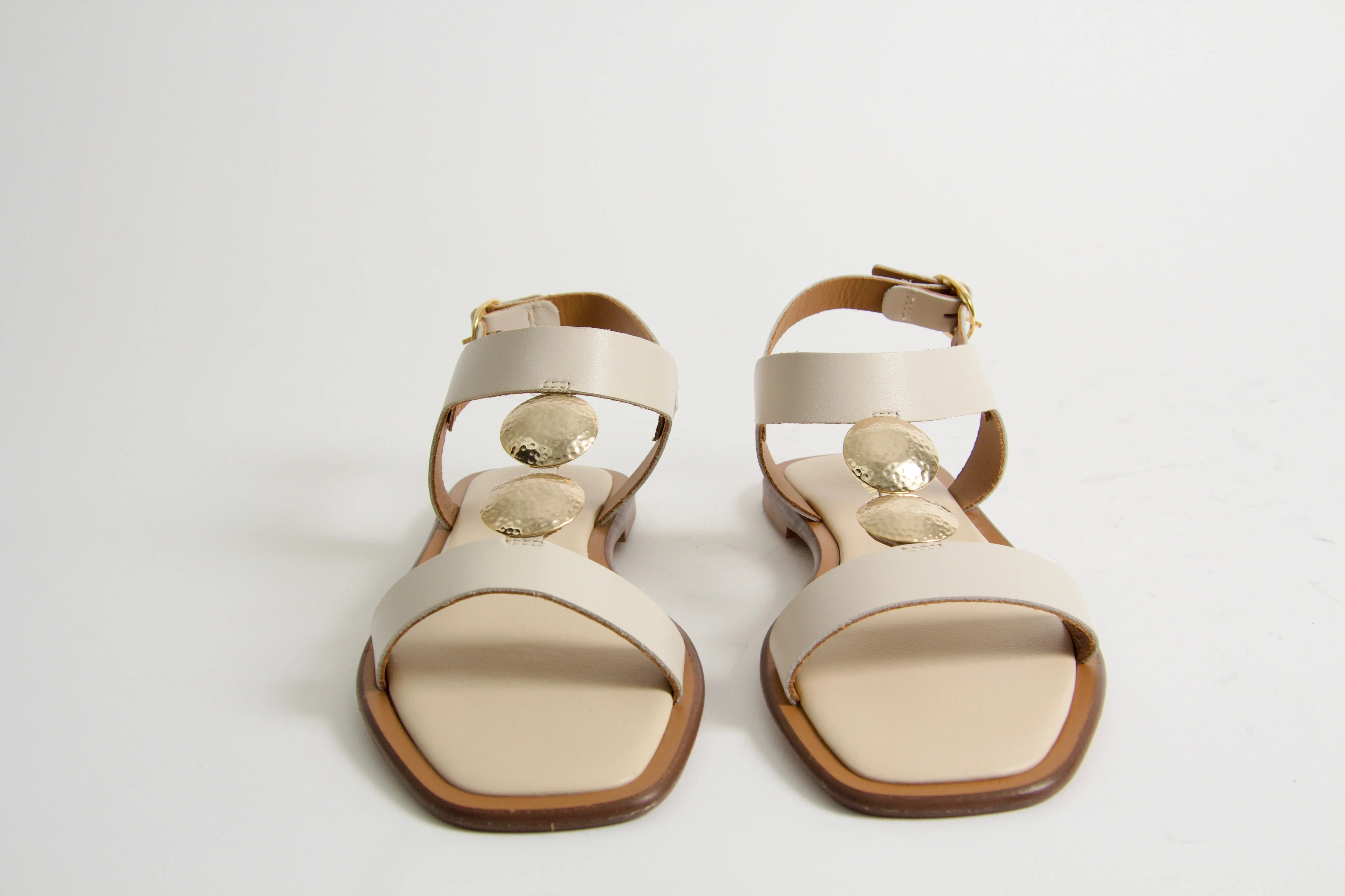 Tristan Offwhite Leather Sandal