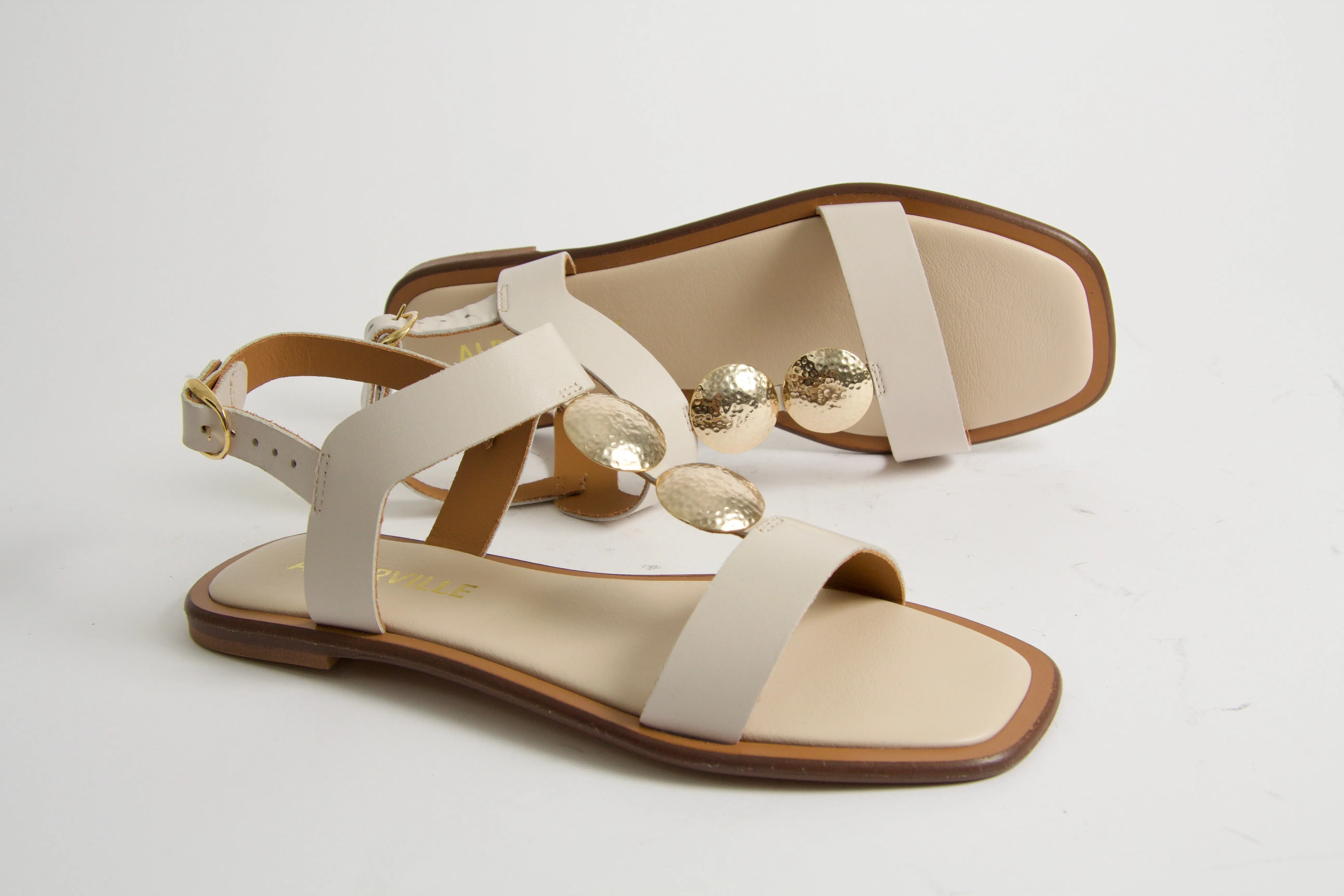 Tristan Offwhite Leather Sandal