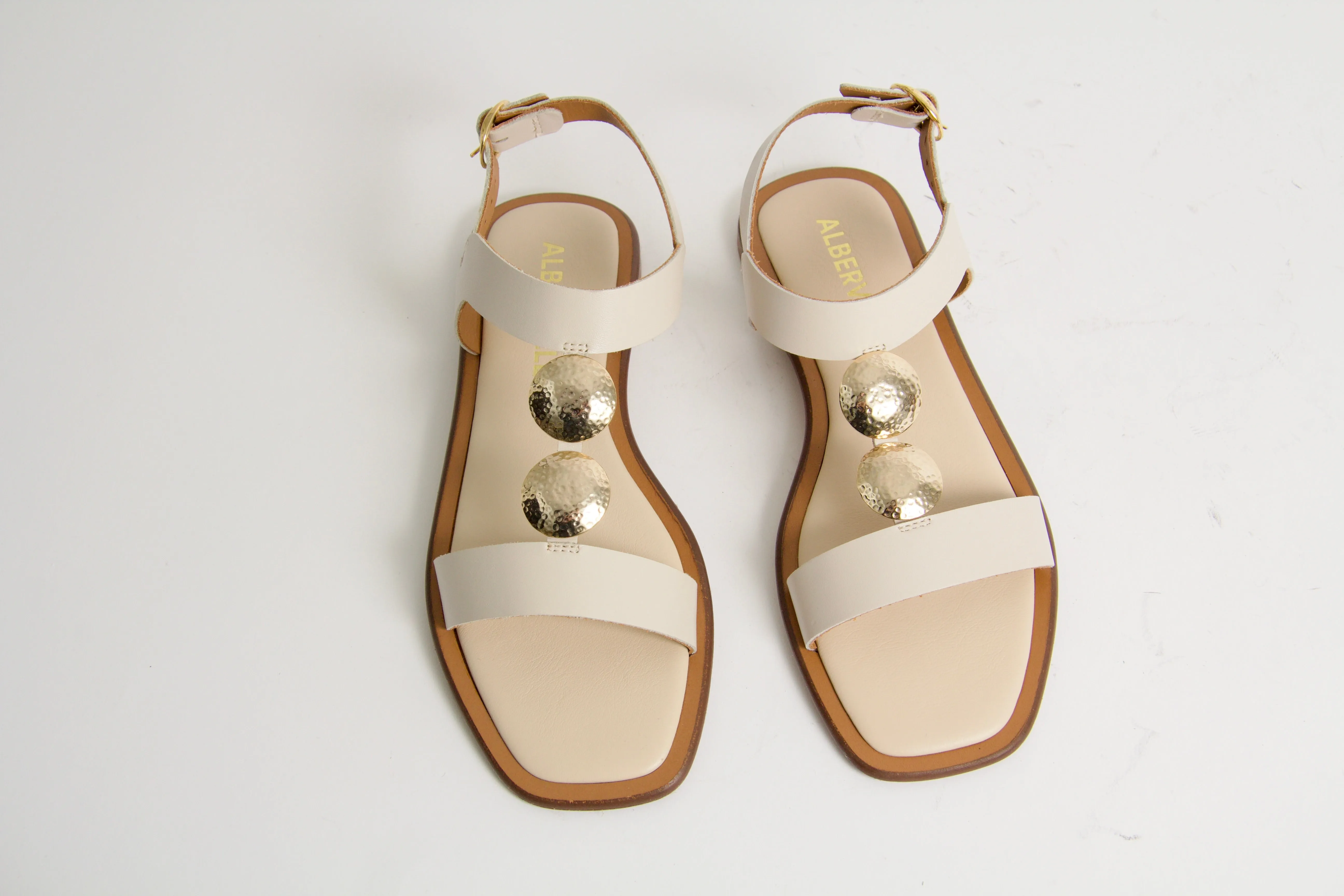 Tristan Offwhite Leather Sandal