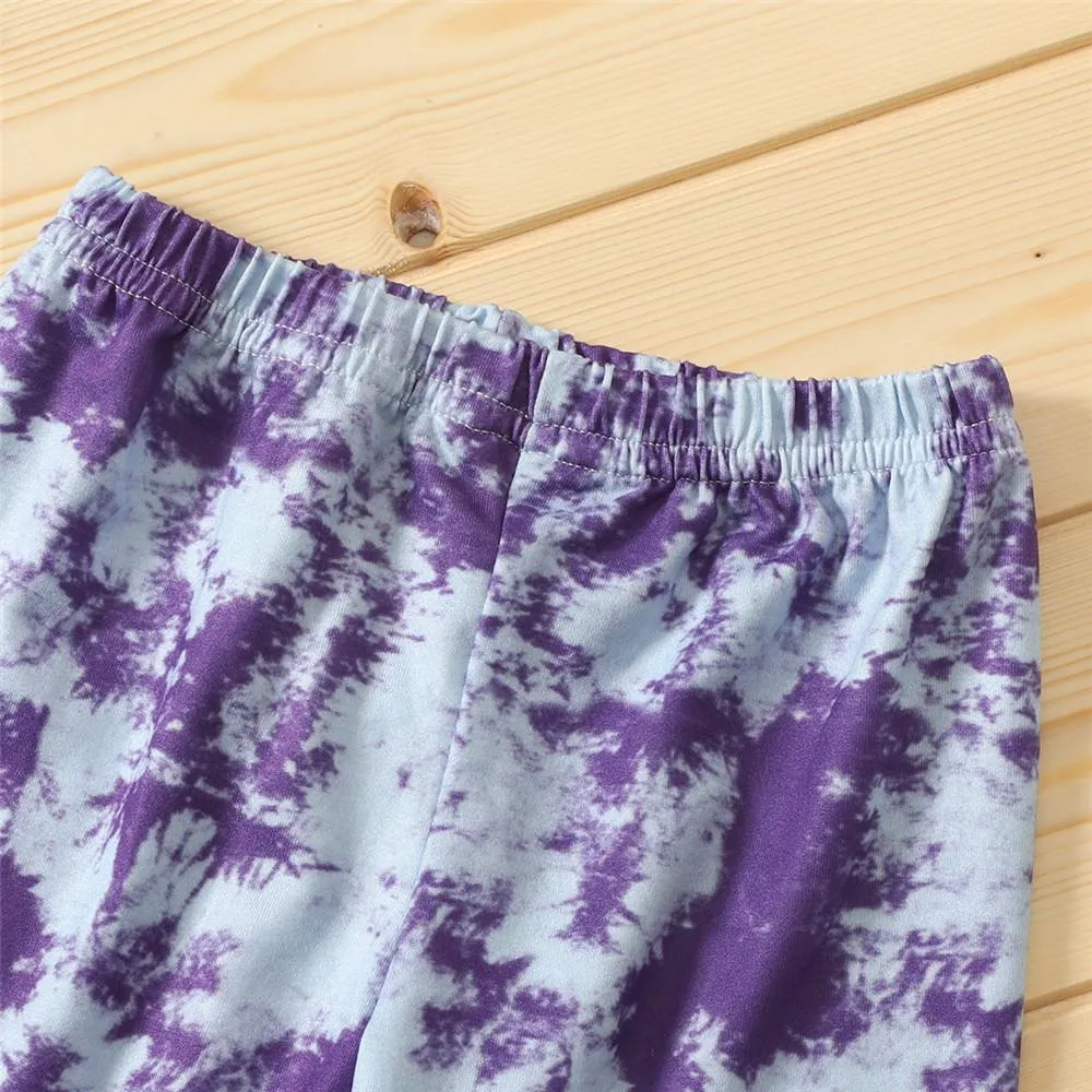 Unisex Long Sleeve Casual Tie Dye T-shirt & Pants Trendy Kids Wholesale Clothing