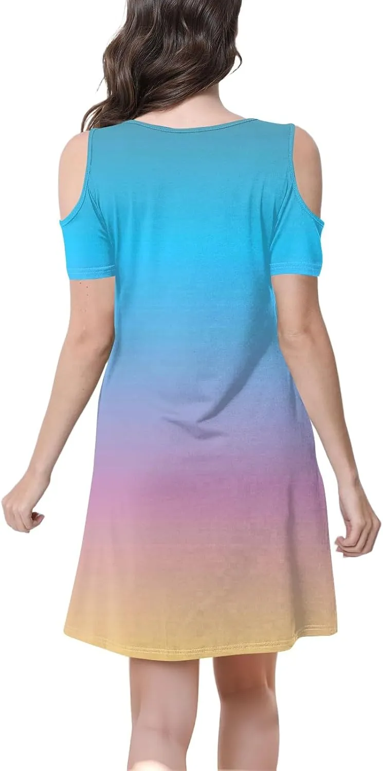 Women's Summer Casual Trendy Sleeveless Halter Solid Color Striped Printed Midi Dress 2025 with Pockets, S-3XL